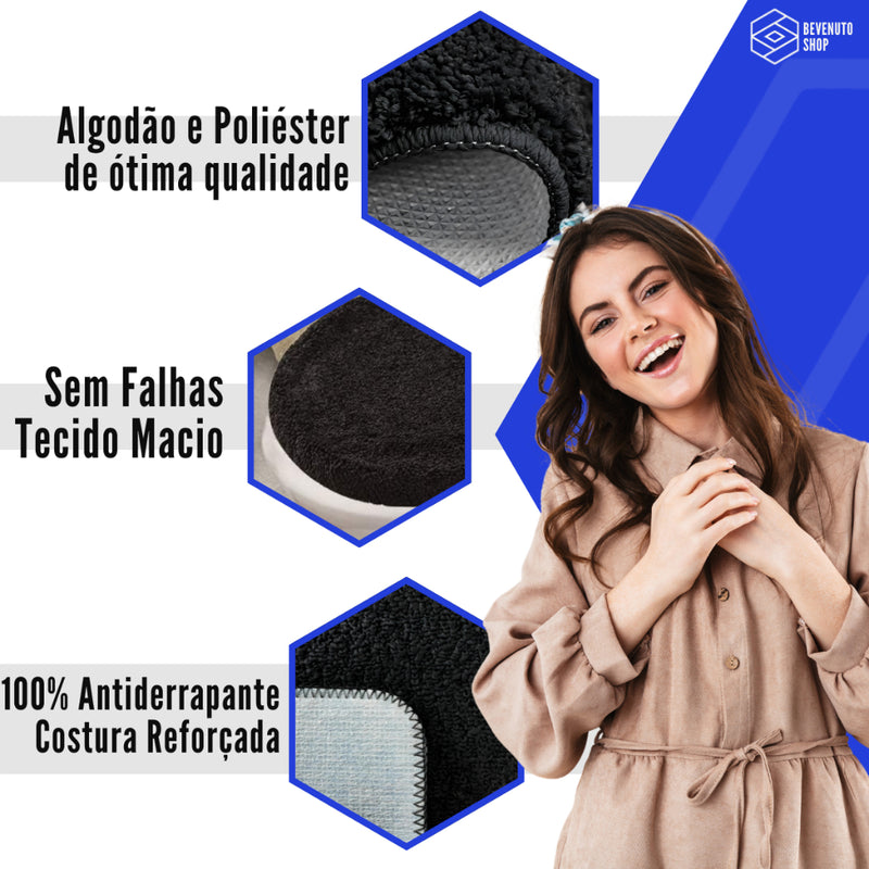 Conjunto Banheiro 3 Peças Tapete